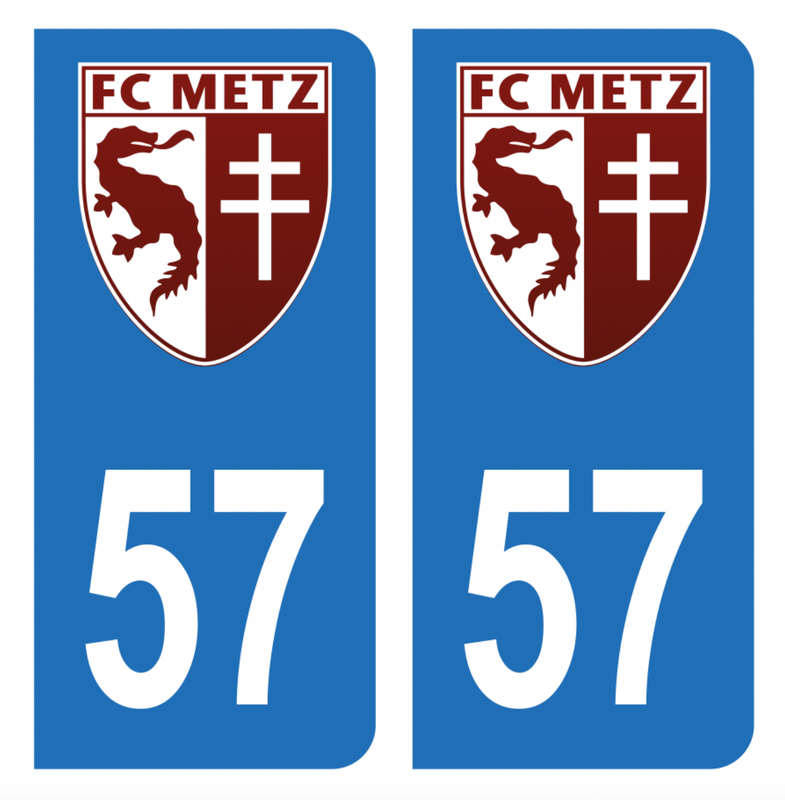 Autocollant Plaque d'immatriculation 57 FC Metz Noir