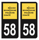 Autocollant Plaque d'immatriculation Voiture Département 58