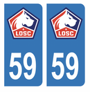 Autocollant Plaque d'immatriculation 59 LOSC Lille