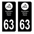 Autocollant Plaque d'immatriculation Voiture Département 63
