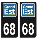 Autocollant Plaque d'immatriculation Voiture Département 68