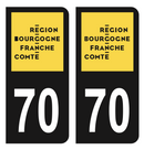 Autocollant Plaque d'immatriculation Voiture Département 70