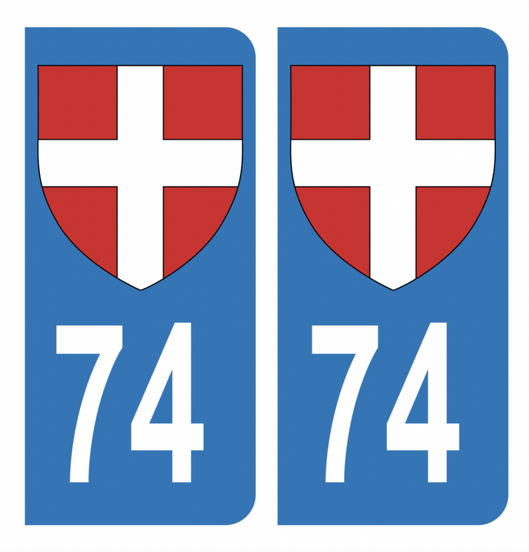 Autocollant Plaque d'immatriculation Voiture 74 Croix de Savoie