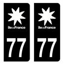 Autocollant Plaque d'immatriculation Voiture Département 77