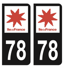 Autocollant Plaque d'immatriculation Voiture Département 78