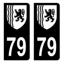 Autocollant Plaque d'immatriculation Voiture Département 79