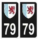 Autocollant Plaque d'immatriculation Voiture Département 79