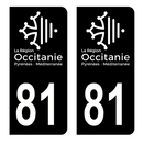 Autocollant Plaque d'immatriculation Voiture Département 81 Noir