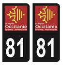 Autocollant Plaque d'immatriculation Voiture Département 81