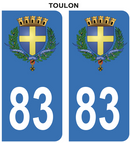 Autocollant Stickers plaque d'immatriculation voiture 83 blason Toulon