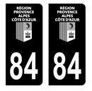 Autocollant Plaque d'immatriculation Voiture Département 84