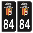 Autocollant Plaque d'immatriculation Voiture Département 84 Noir