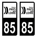 Autocollant Plaque d'immatriculation Voiture Département 85 Noir