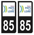 Autocollant Plaque d'immatriculation Voiture Département 85