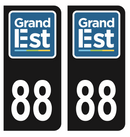 Autocollant Plaque d'immatriculation Voiture Département 88