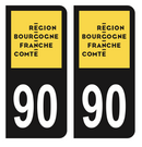 Autocollant Plaque d'immatriculation Voiture Département 90
