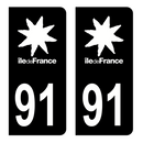 Autocollant Plaque d'immatriculation Voiture Département 91