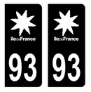 Autocollant Plaque d'immatriculation Voiture Département 93