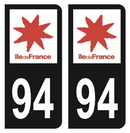 Autocollant Plaque d'immatriculation Voiture Département 94