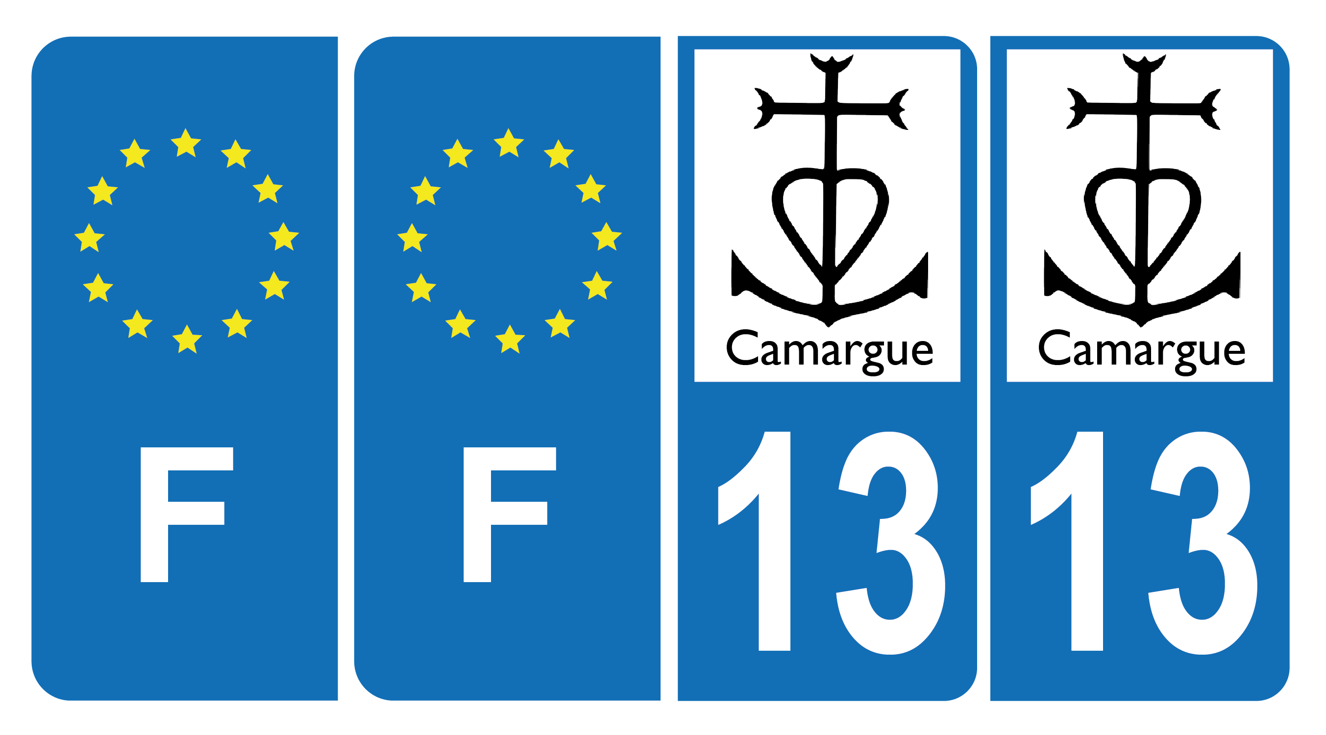 Autocollants Blason Marseille Pour Plaque D'immatriculation - Lot De 2, Dimensions Officielles 45x100 Mm