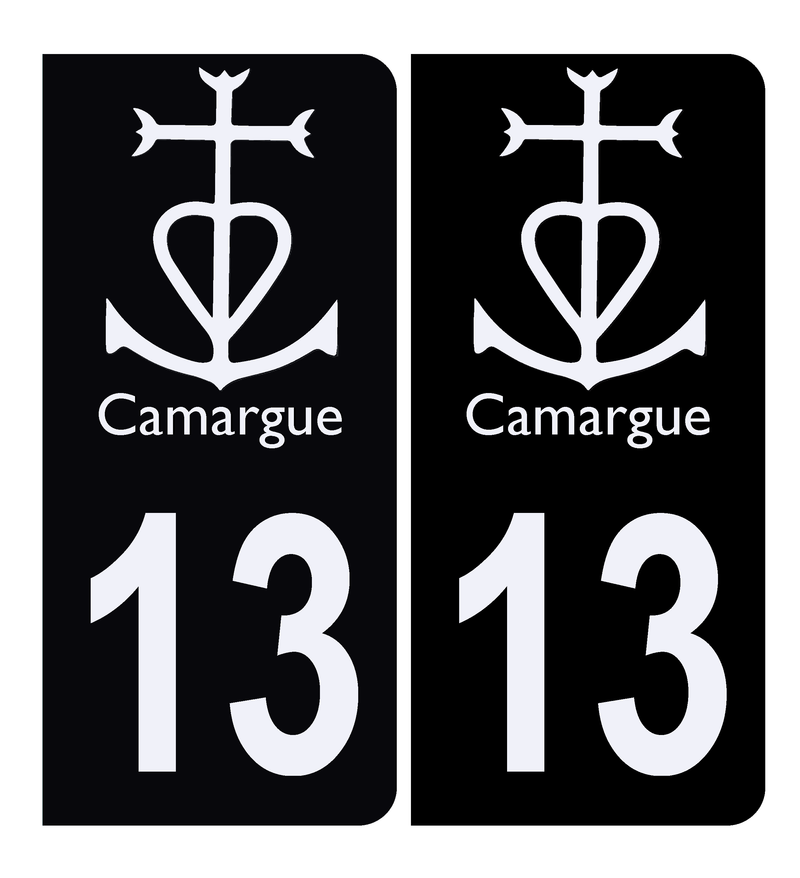 Autocollant Plaque d'immatriculation Voiture 13 Logo Camargue