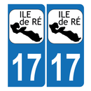 Autocollant Plaque d'immatriculation Voiture 17 Île de Ré
