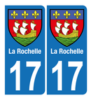Autocollant Plaque d’immatriculation Voiture 17 Blason La Rochelle