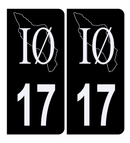 Autocollant Plaque d'immatriculation Voiture 17 Ile d’Oléron