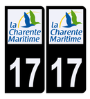 Autocollant Plaque d’immatriculation Voiture 17 Charente Maritime