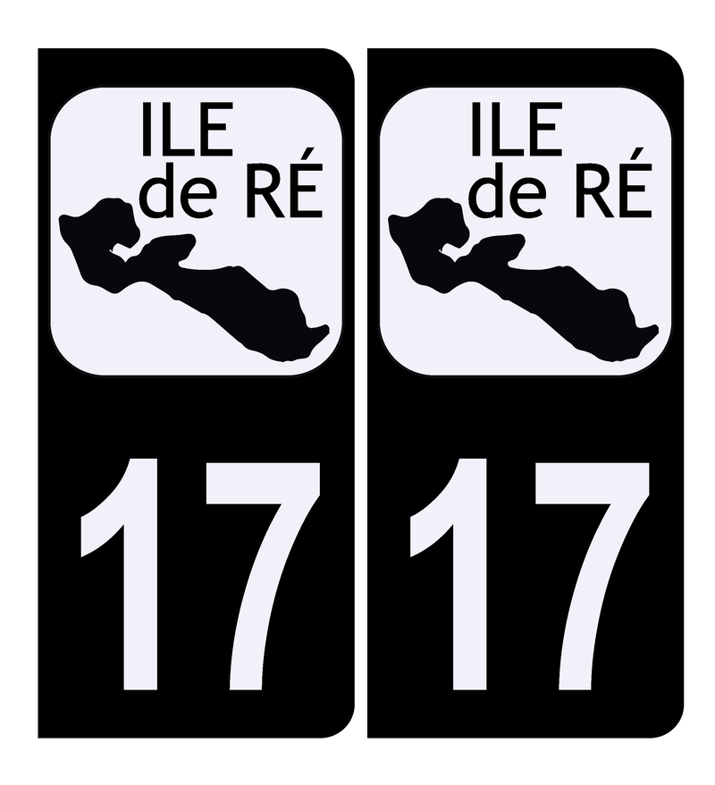 Autocollant Plaque d'immatriculation Voiture 17 Île de Ré