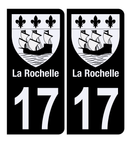 Autocollant Plaque d’immatriculation Voiture 17 Blason La Rochelle