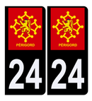 Autocollant Plaque d'immatriculation Voiture 24 Périgord