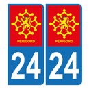 Autocollant Plaque d'immatriculation Voiture 24 Périgord