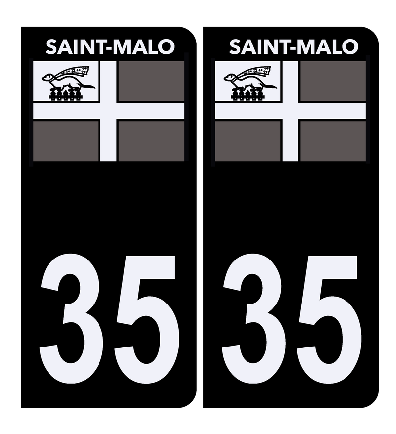 Autocollant Plaque d'immatriculation Voiture 35 Saint Malo
