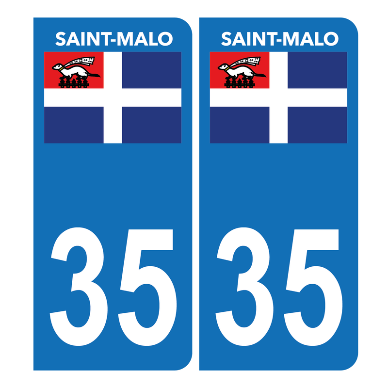 Autocollant Plaque d'immatriculation Voiture 35 Saint Malo