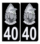 Autocollant Plaque d’immatriculation Voiture 40 Blason des Landes