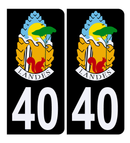 Autocollant Plaque d’immatriculation Voiture 40 Blason des Landes
