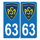 Autocollant Plaque d'immatriculation Voiture 63 ASM Clermont Auvergne Rugby