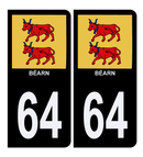 Autocollant Plaque d'immatriculation Voiture 64 Béarn