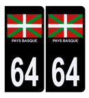 Autocollant Plaque d'immatriculation Voiture 64 Pays Basque