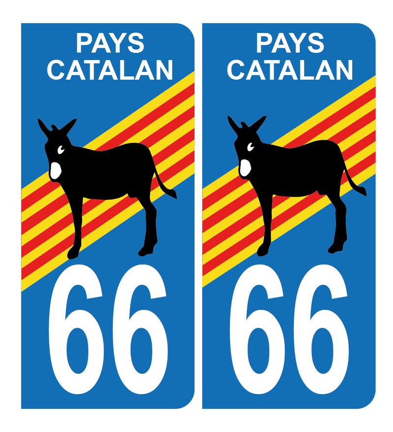 Autocollant Plaque d’immatriculation 66 Logo Blason Pays Catalan Logo Ane