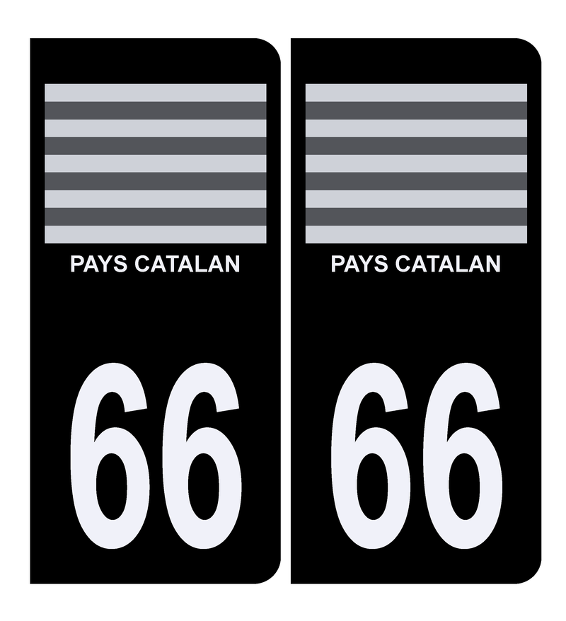 Autocollant Plaque d'immatriculation Voiture 66 Drapeau Catalan