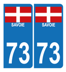 Autocollant Plaque d'immatriculation Voiture 73 Croix de Savoie Version Bis