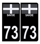 Autocollant Plaque d'immatriculation Voiture 73 Croix de Savoie Version Bis
