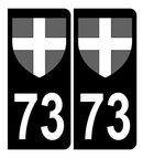 Autocollant Plaque d'immatriculation Voiture 73 Croix de Savoie