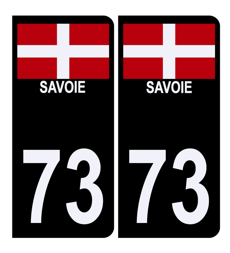 Autocollant Plaque d'immatriculation Voiture 73 Croix de Savoie Version Bis