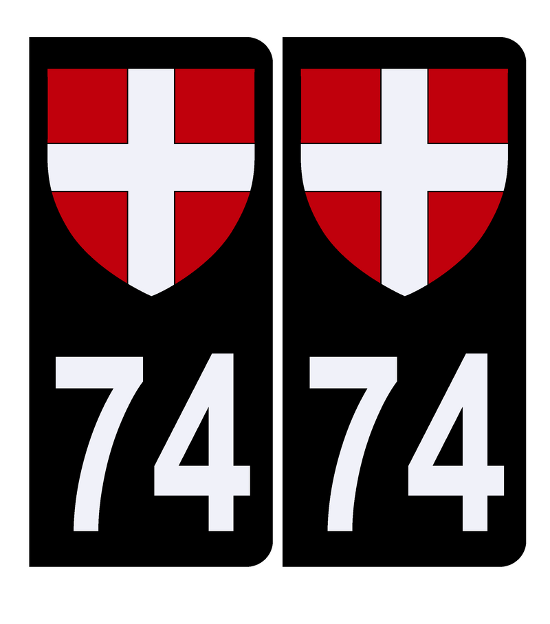 Autocollant Plaque d'immatriculation Voiture 74 Croix de Savoie