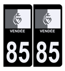Autocollant Plaque d'immatriculation Voiture 85 Drapeau Vendéen Bis
