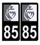 Autocollant Plaque d'immatriculation Voiture 85 Drapeau Vendéen