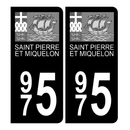 Autocollant Plaque d'immatriculation 975 Saint Pierre et Miquelon